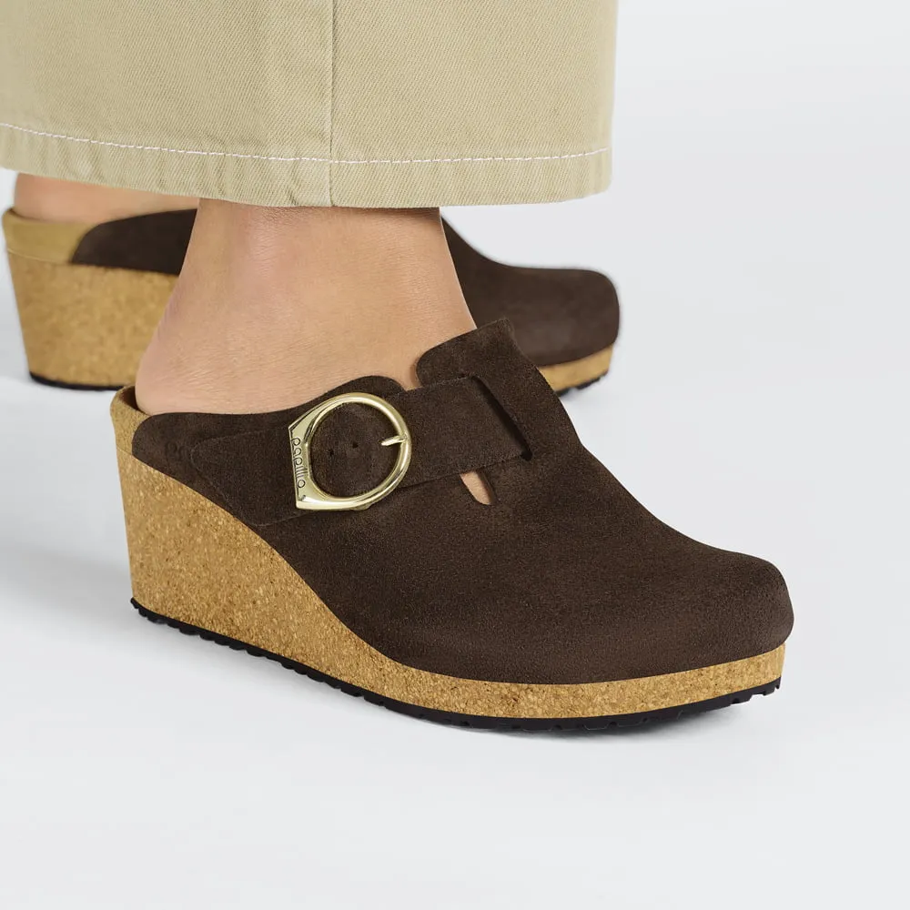 Fanny Ring-Buckle Suede Leather