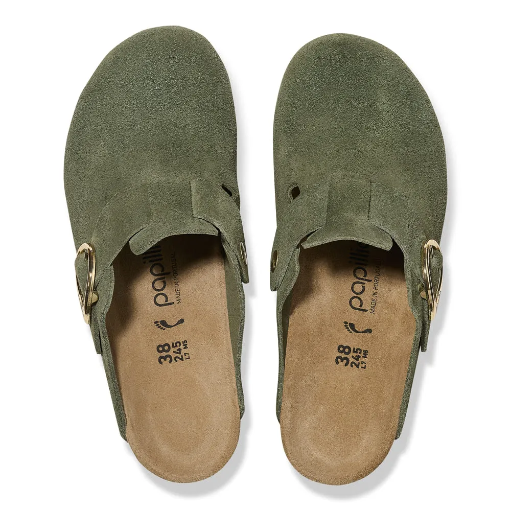 Fanny Ring-Buckle Suede Leather