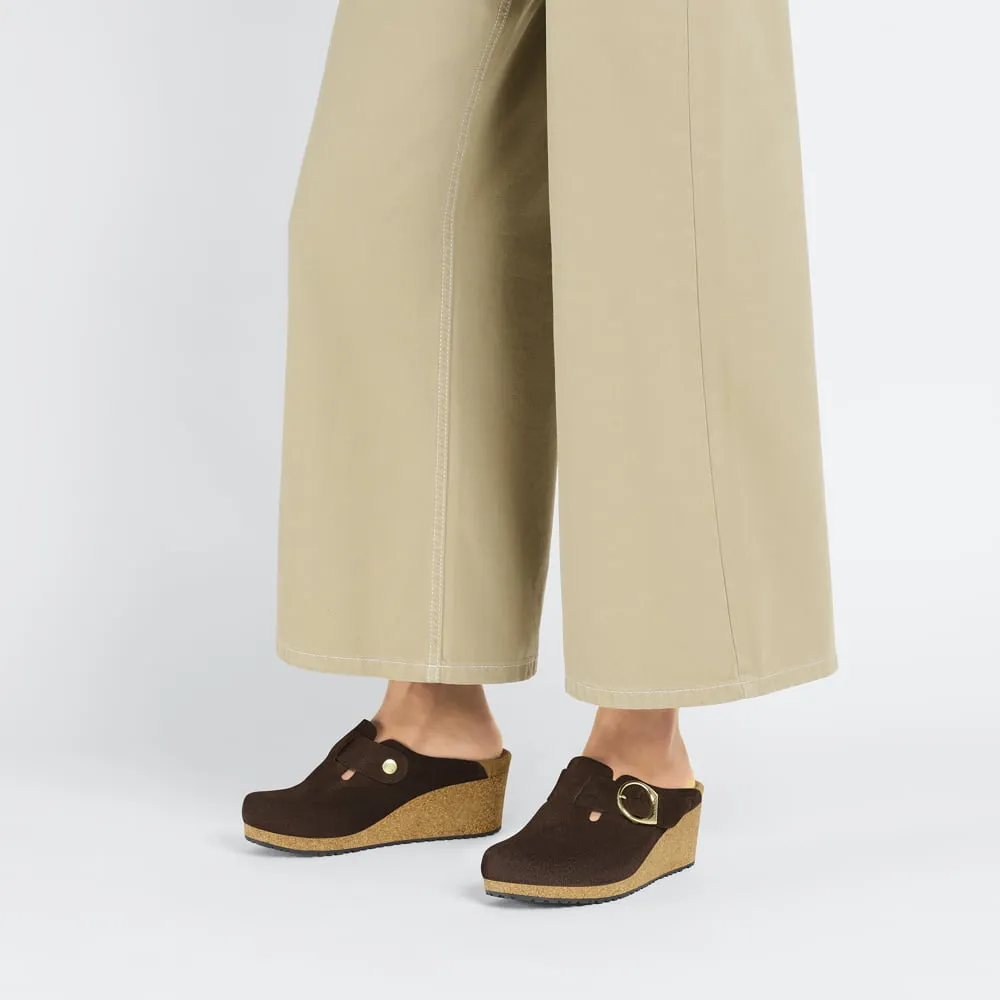 Fanny Ring-Buckle Suede Leather