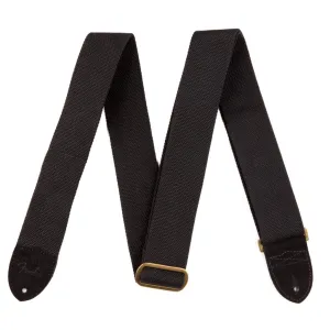 Fender Cotton/Leather Strap - Black