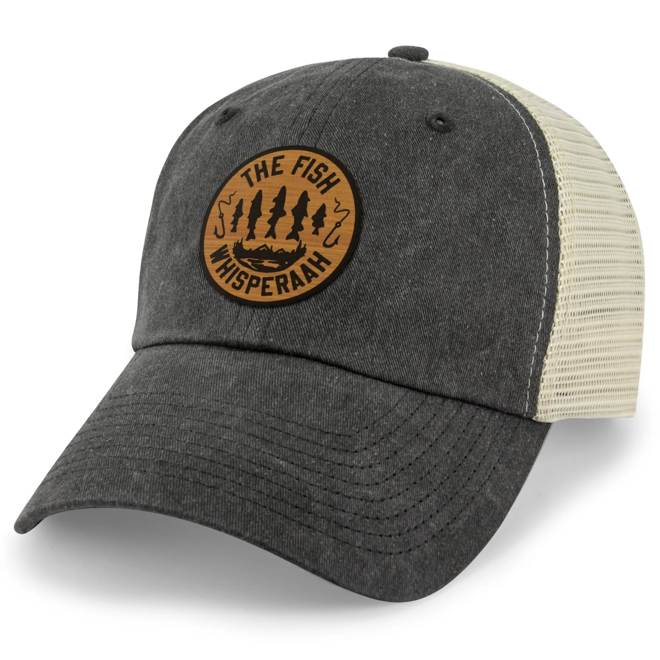 Fish Whisperaah "Wood Grain" Patch Relaxed Trucker