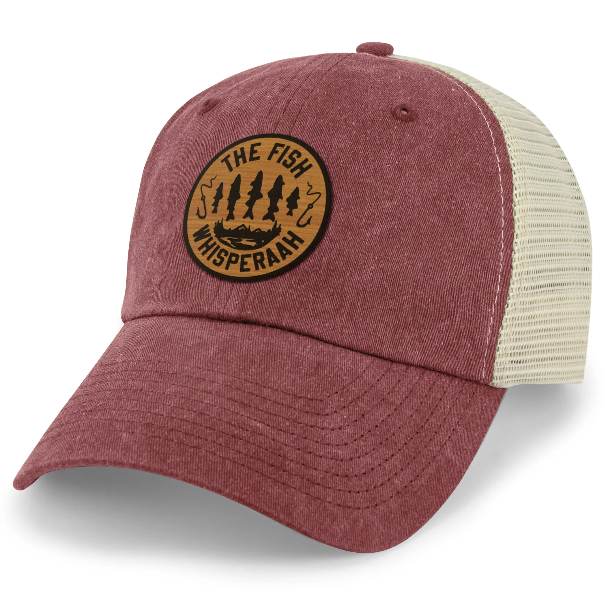 Fish Whisperaah "Wood Grain" Patch Relaxed Trucker