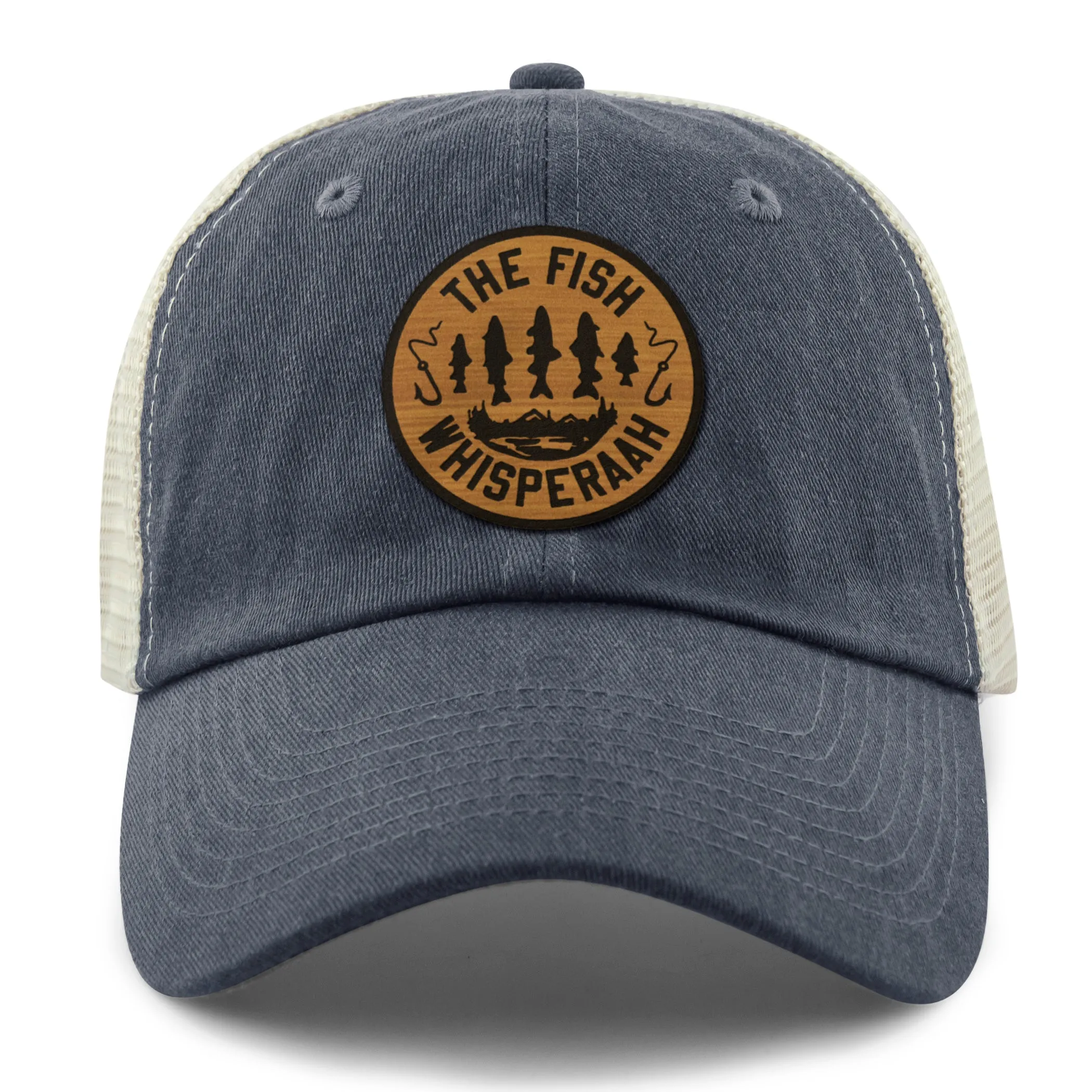 Fish Whisperaah "Wood Grain" Patch Relaxed Trucker