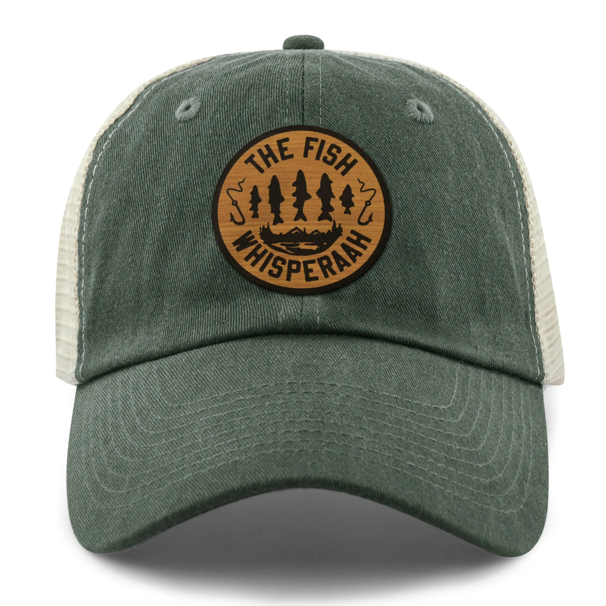 Fish Whisperaah "Wood Grain" Patch Relaxed Trucker