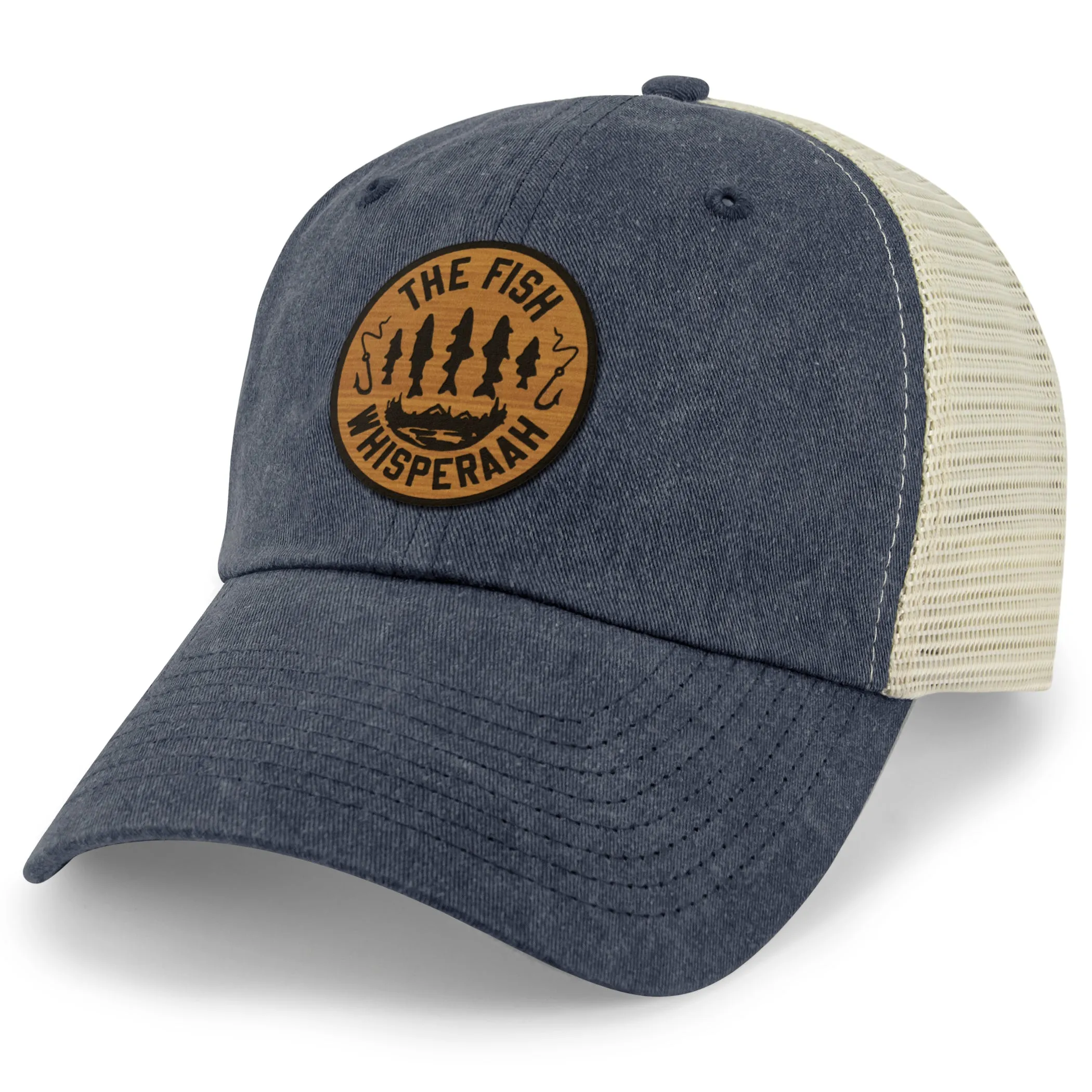 Fish Whisperaah "Wood Grain" Patch Relaxed Trucker