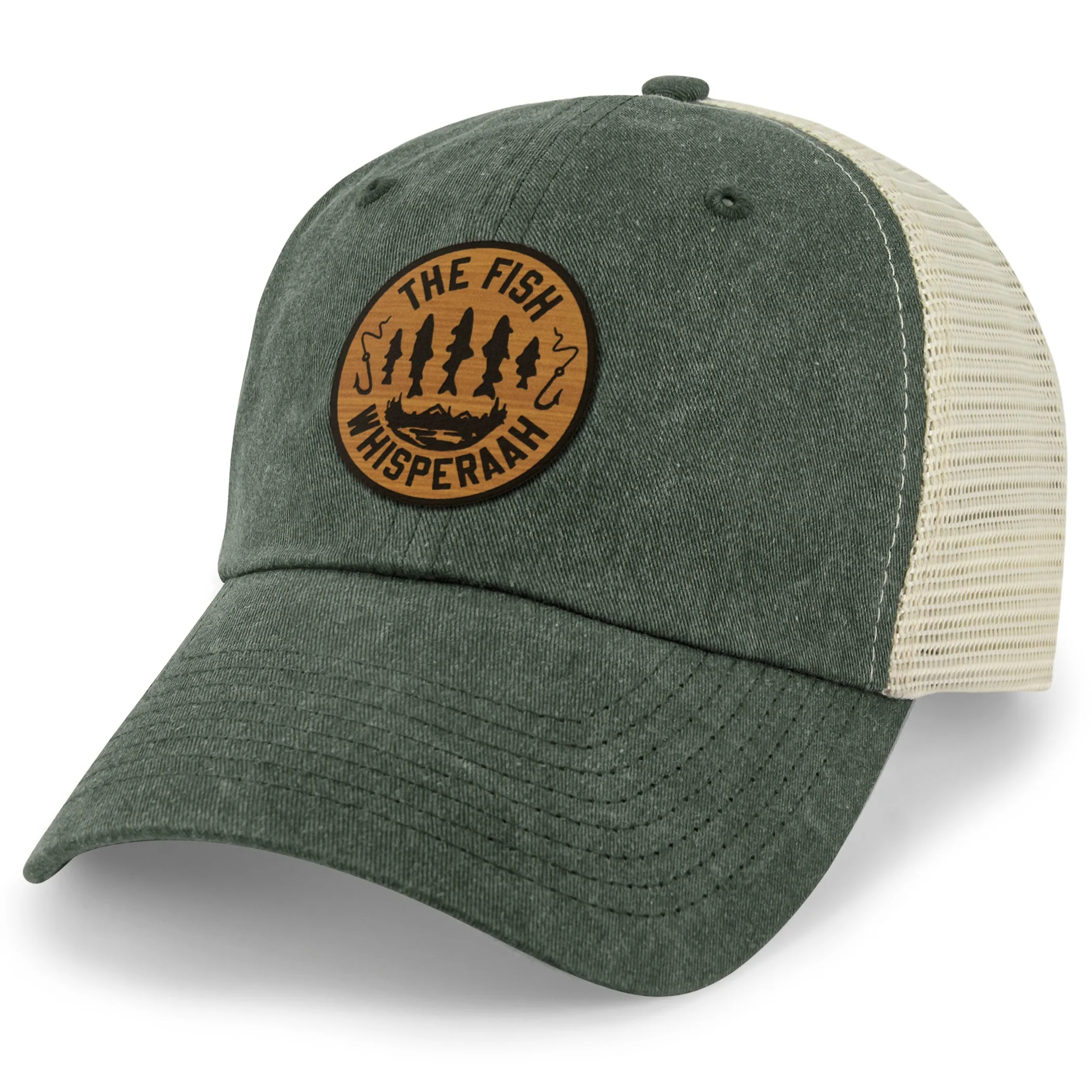Fish Whisperaah "Wood Grain" Patch Relaxed Trucker