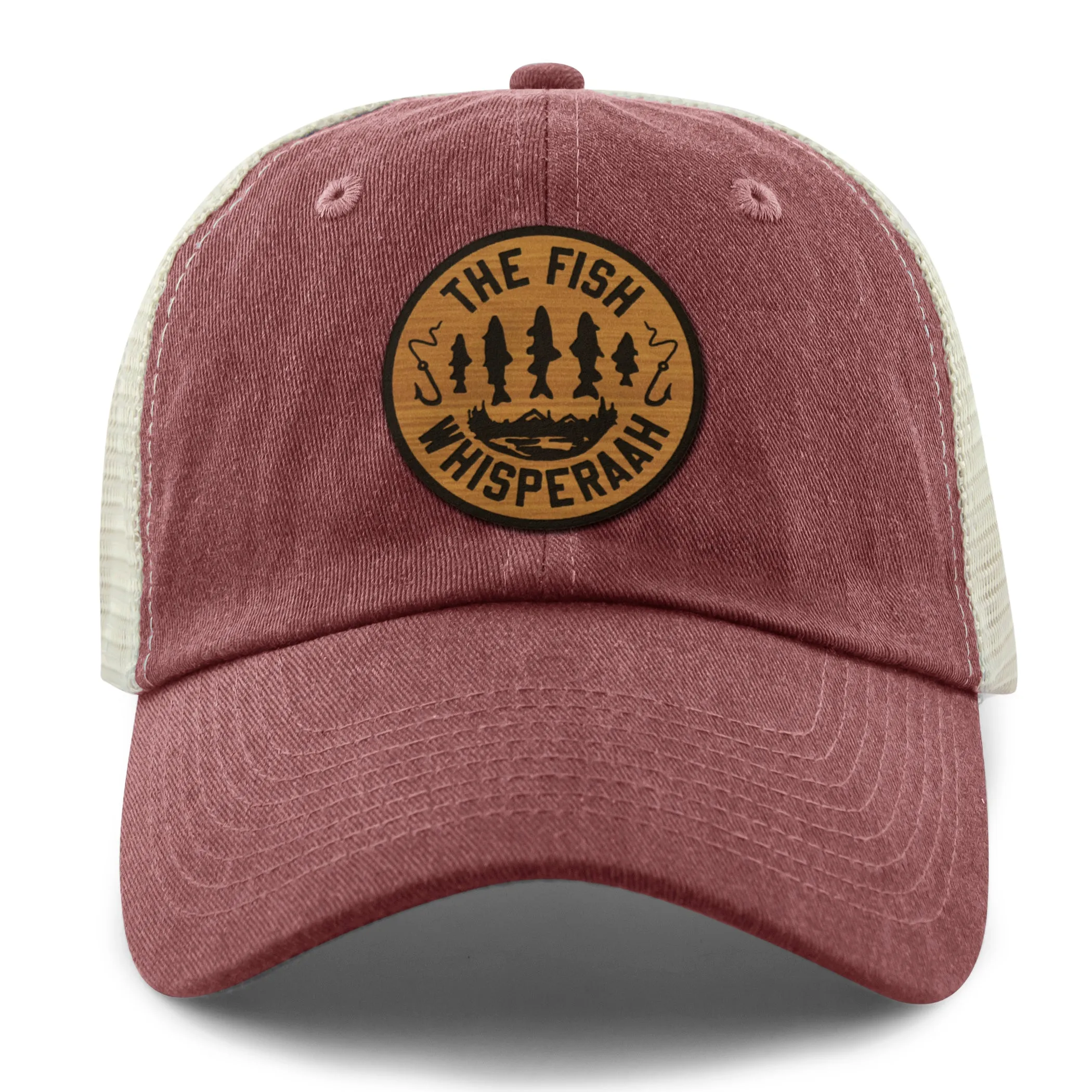 Fish Whisperaah "Wood Grain" Patch Relaxed Trucker