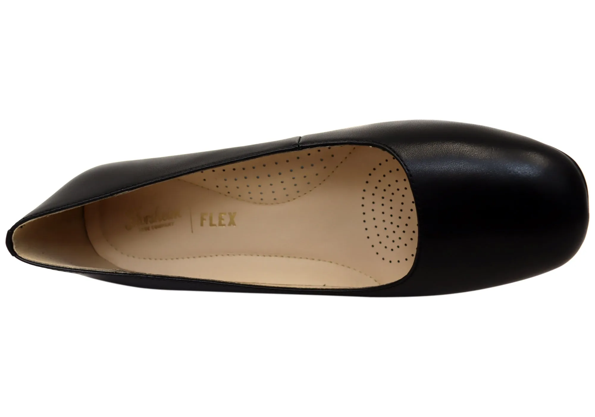 Florsheim Womens Comfortable Leather Loretta Square Toe Block Heels