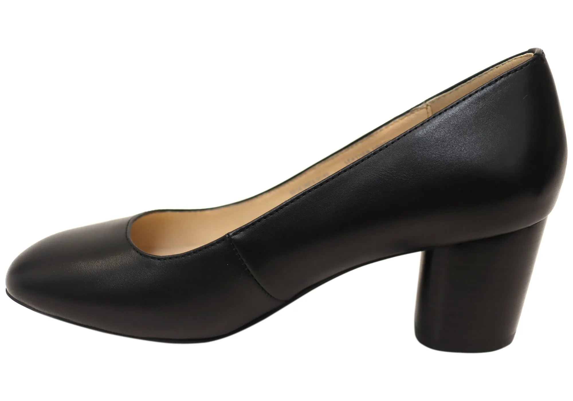 Florsheim Womens Comfortable Leather Loretta Square Toe Block Heels