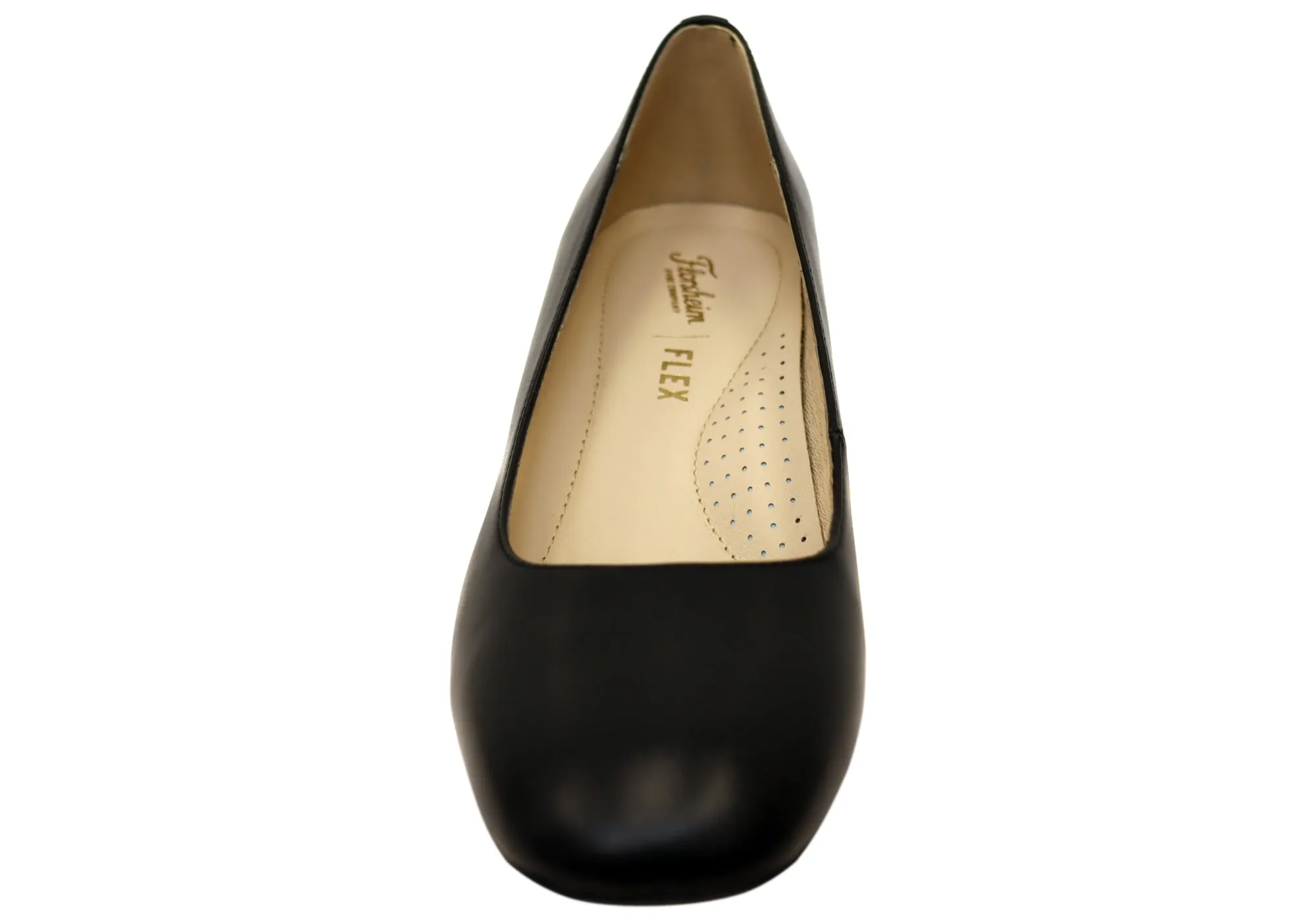 Florsheim Womens Comfortable Leather Loretta Square Toe Block Heels