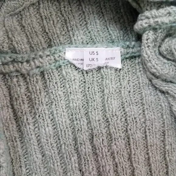 Free People S Claudia Blanket Midi Knit Skirt in Light Green Minted Jade w Slit
