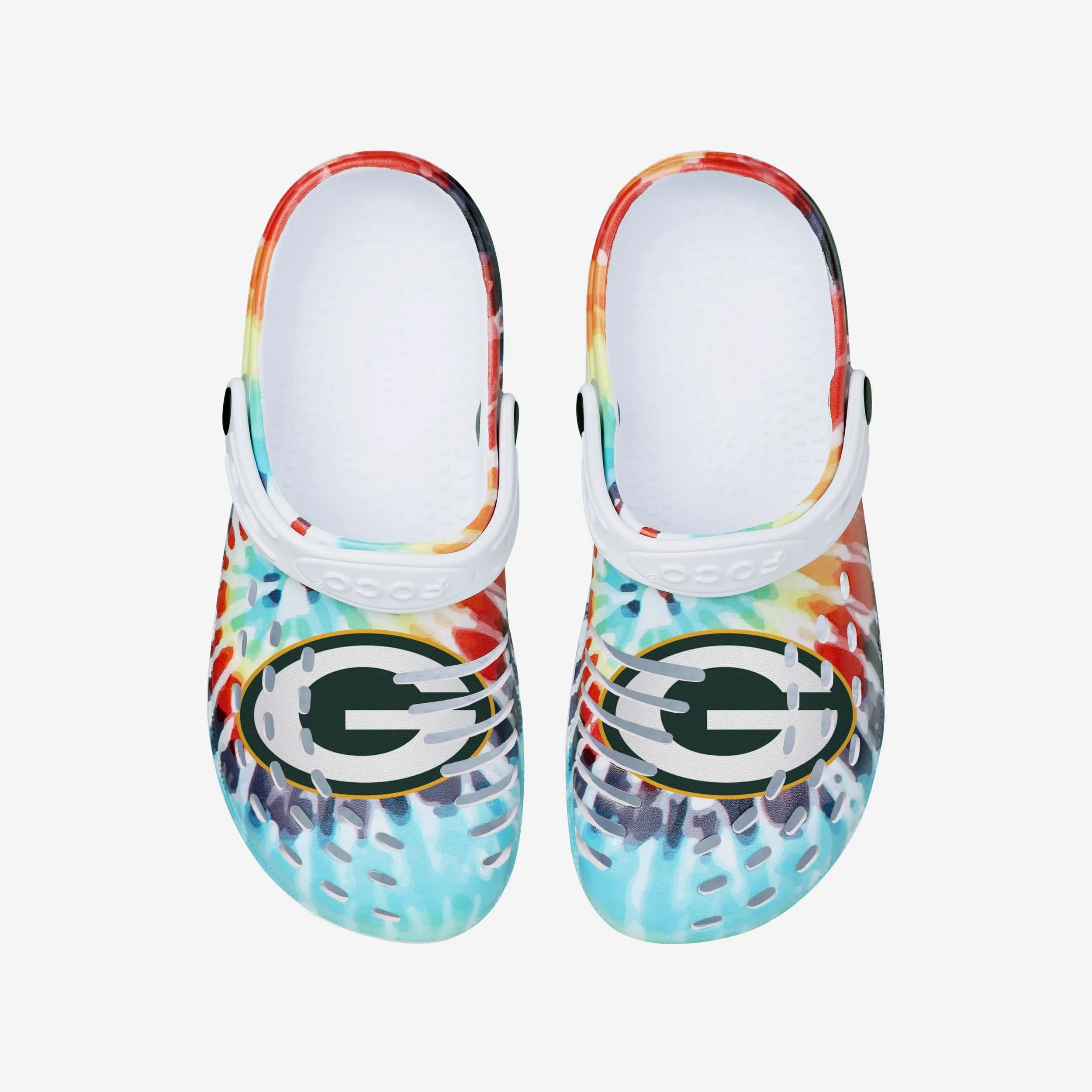 Green Bay Packers Womens Tie-Dye Clog With Strap