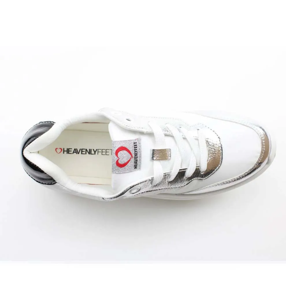 Heavenly Feet Peace Trainer White Silver