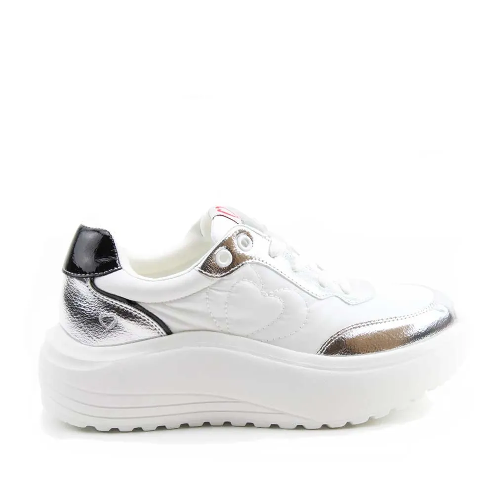 Heavenly Feet Peace Trainer White Silver