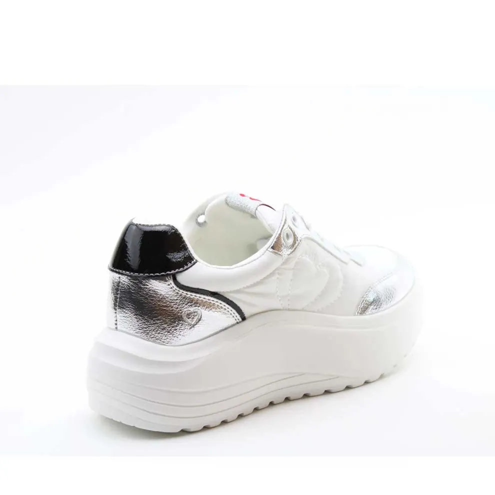 Heavenly Feet Peace Trainer White Silver