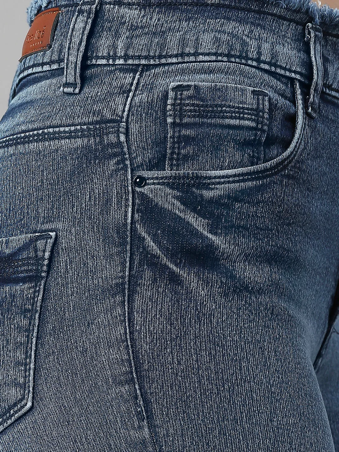 High-Rise Bootcut Jeans with Insert Pockets