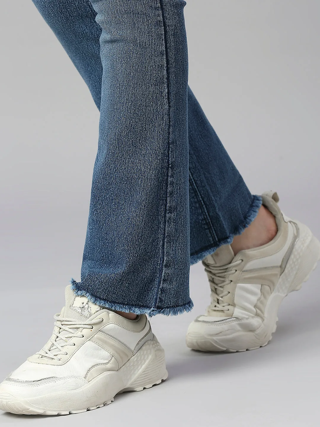 High-Rise Bootcut Jeans with Insert Pockets