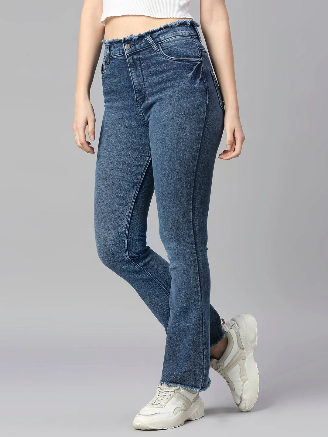 High-Rise Bootcut Jeans with Insert Pockets