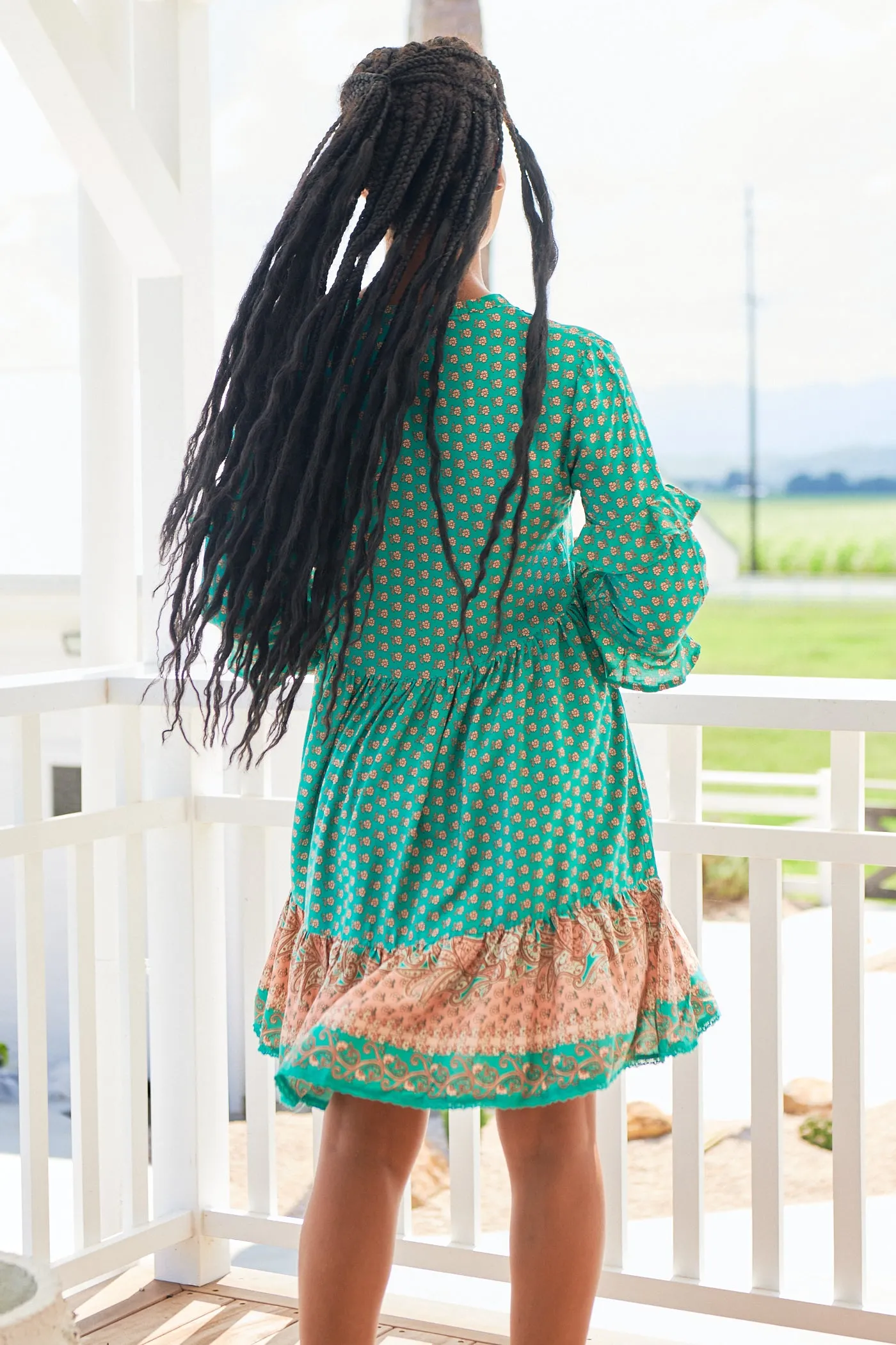 Jade Print Fey Mini Dress