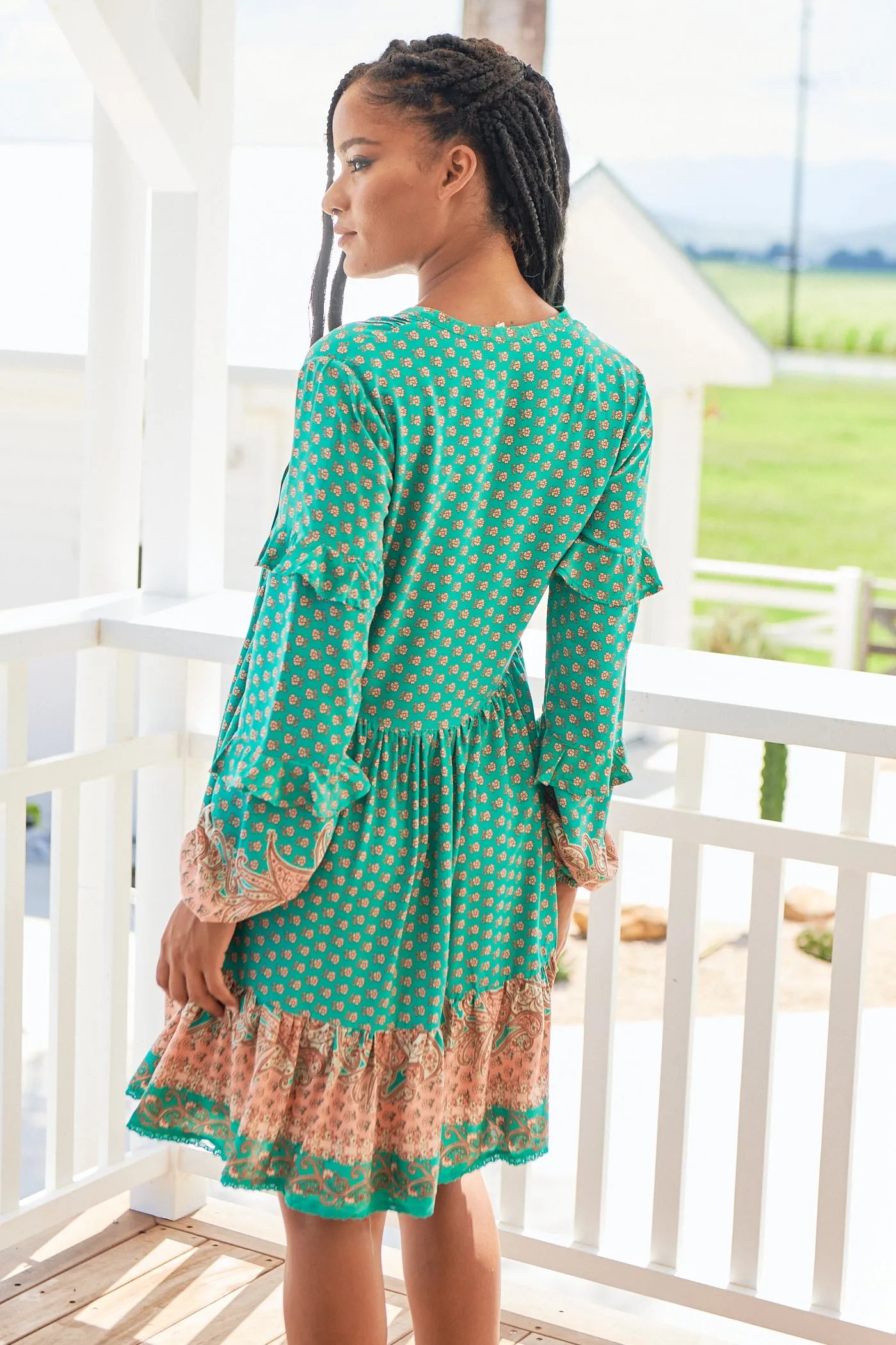 Jade Print Fey Mini Dress