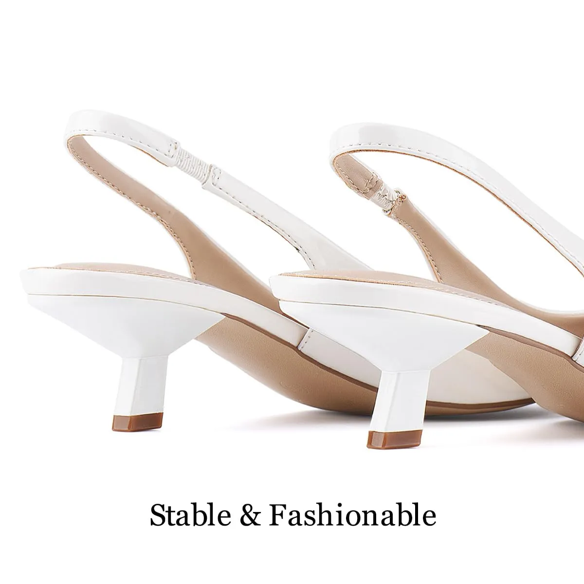 JENN ARDOR Slingback Heels for Women Low Heels Dress Shoes