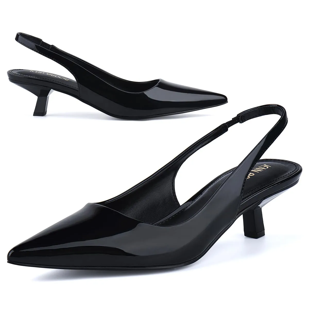 JENN ARDOR Slingback Heels for Women Low Heels Dress Shoes
