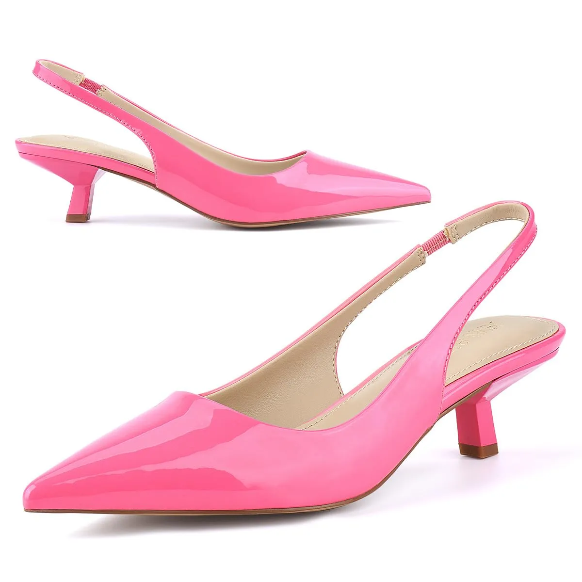 JENN ARDOR Slingback Heels for Women Low Heels Dress Shoes