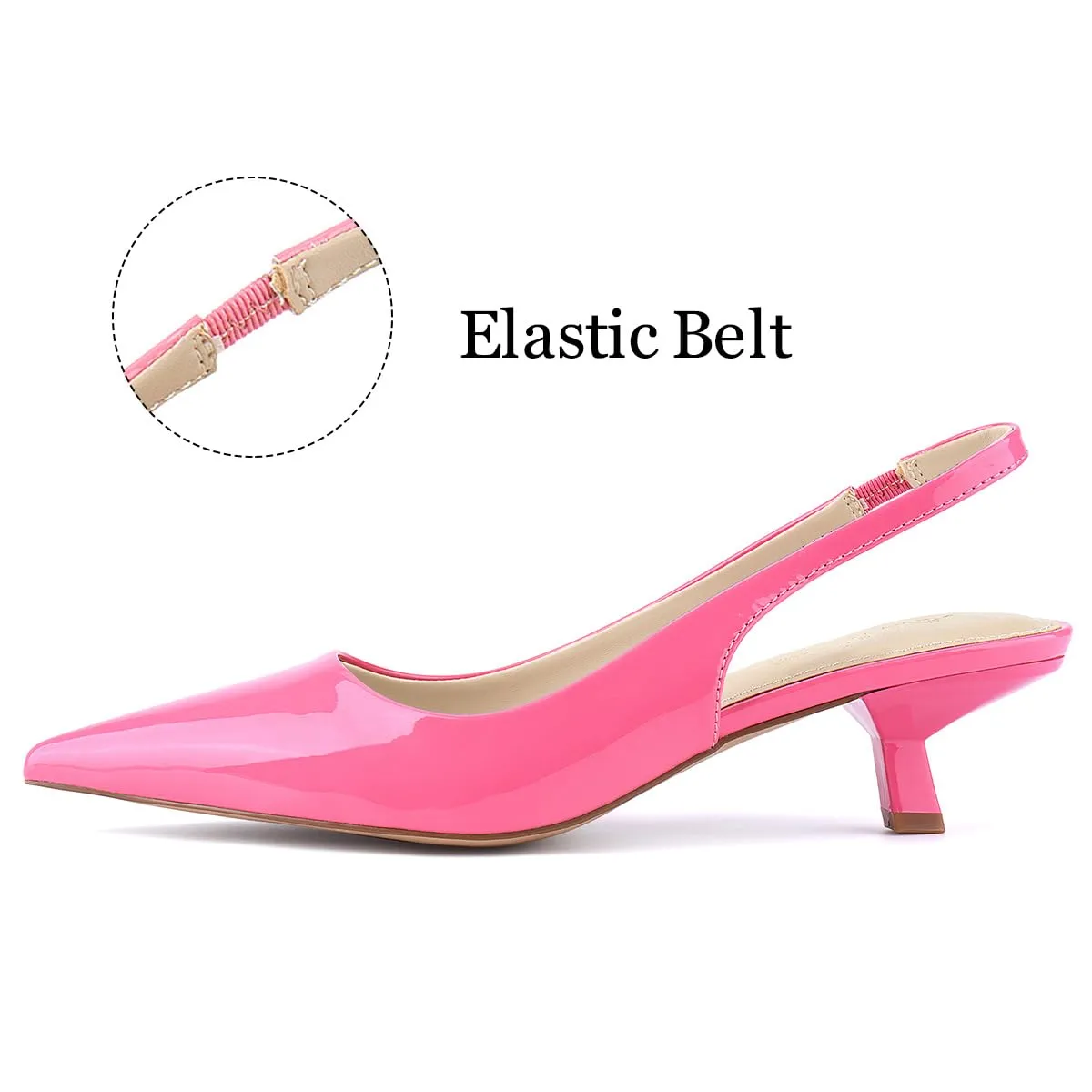 JENN ARDOR Slingback Heels for Women Low Heels Dress Shoes