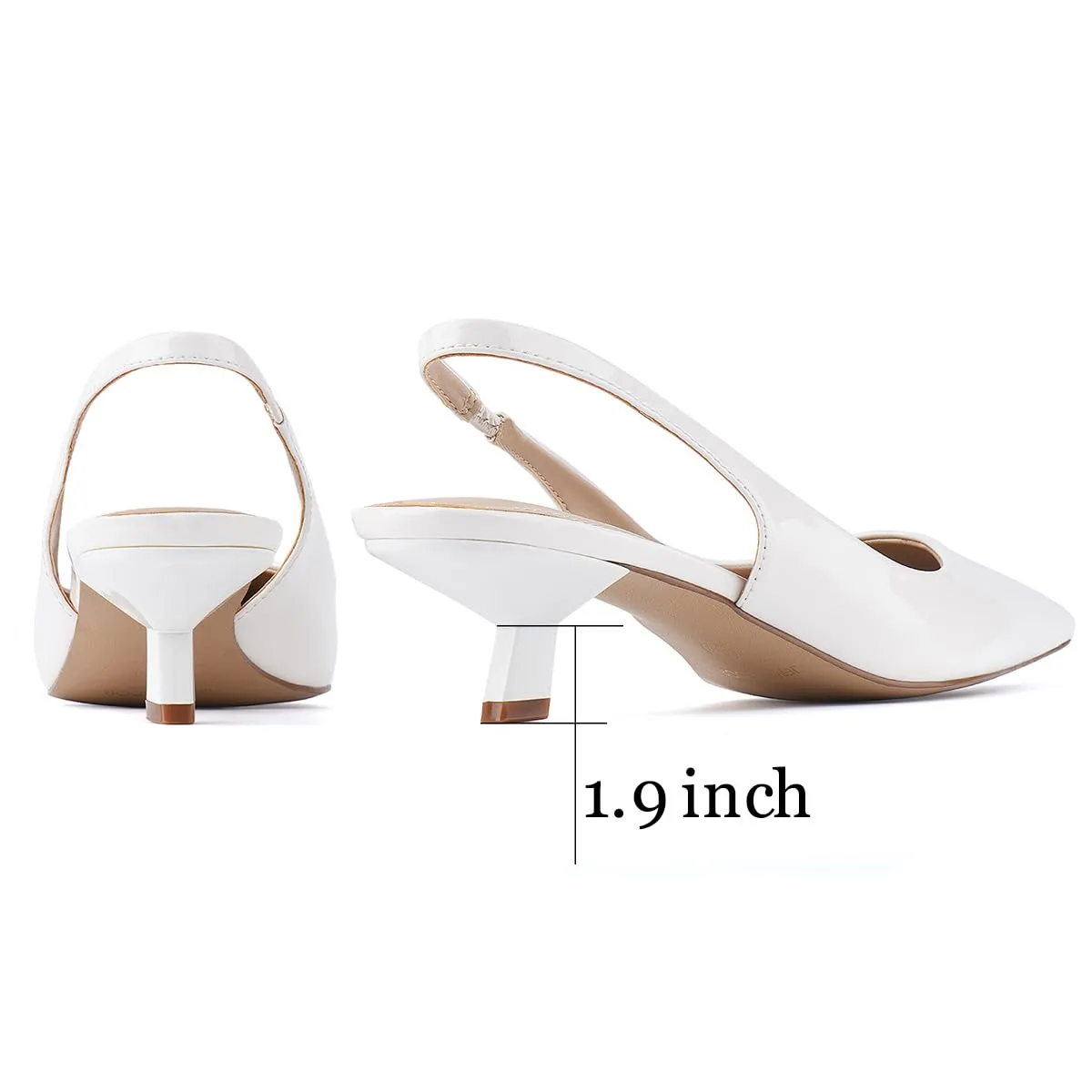 JENN ARDOR Slingback Heels for Women Low Heels Dress Shoes