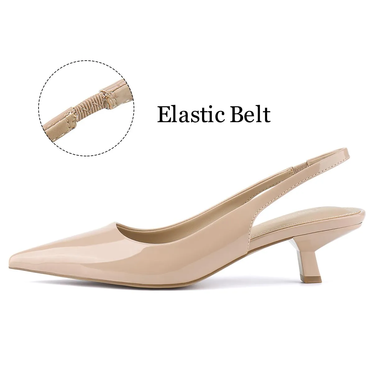 JENN ARDOR Slingback Heels for Women Low Heels Dress Shoes