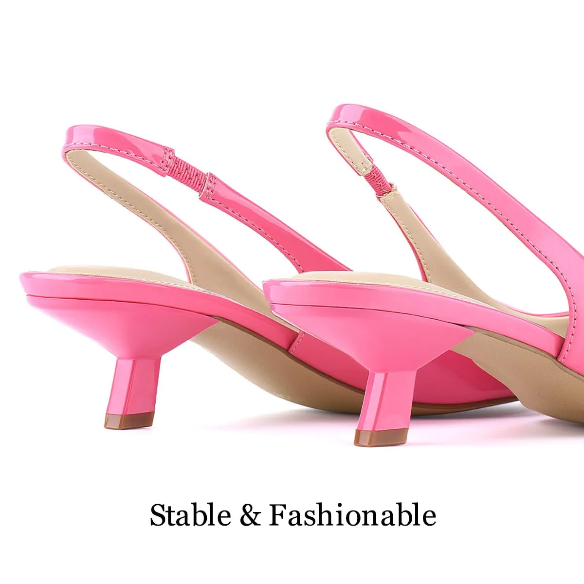 JENN ARDOR Slingback Heels for Women Low Heels Dress Shoes