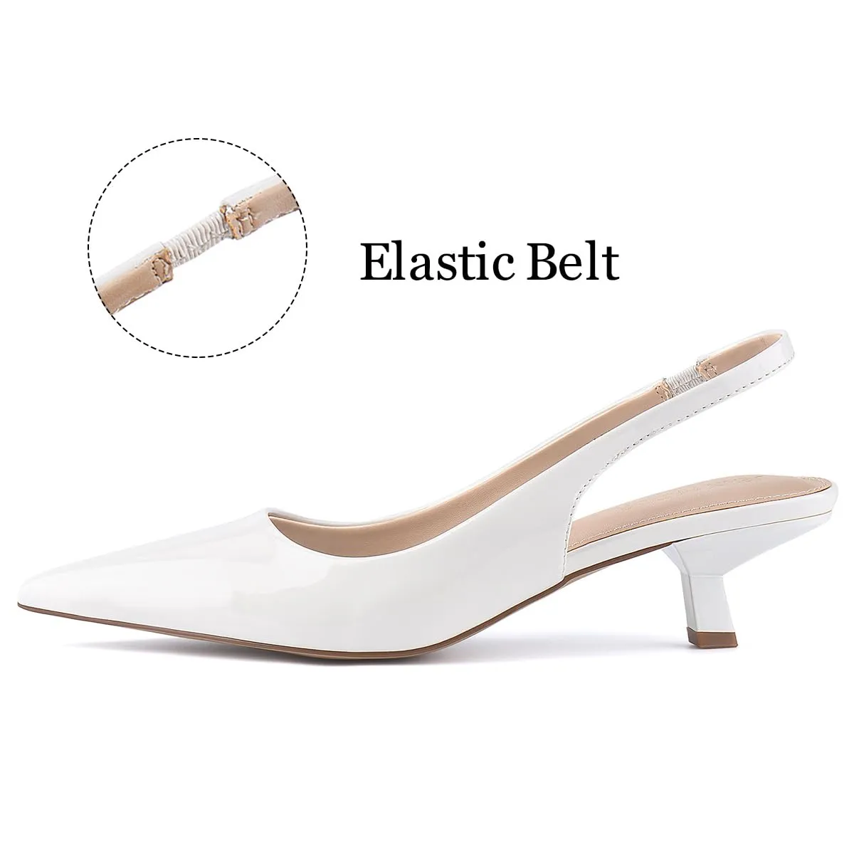 JENN ARDOR Slingback Heels for Women Low Heels Dress Shoes