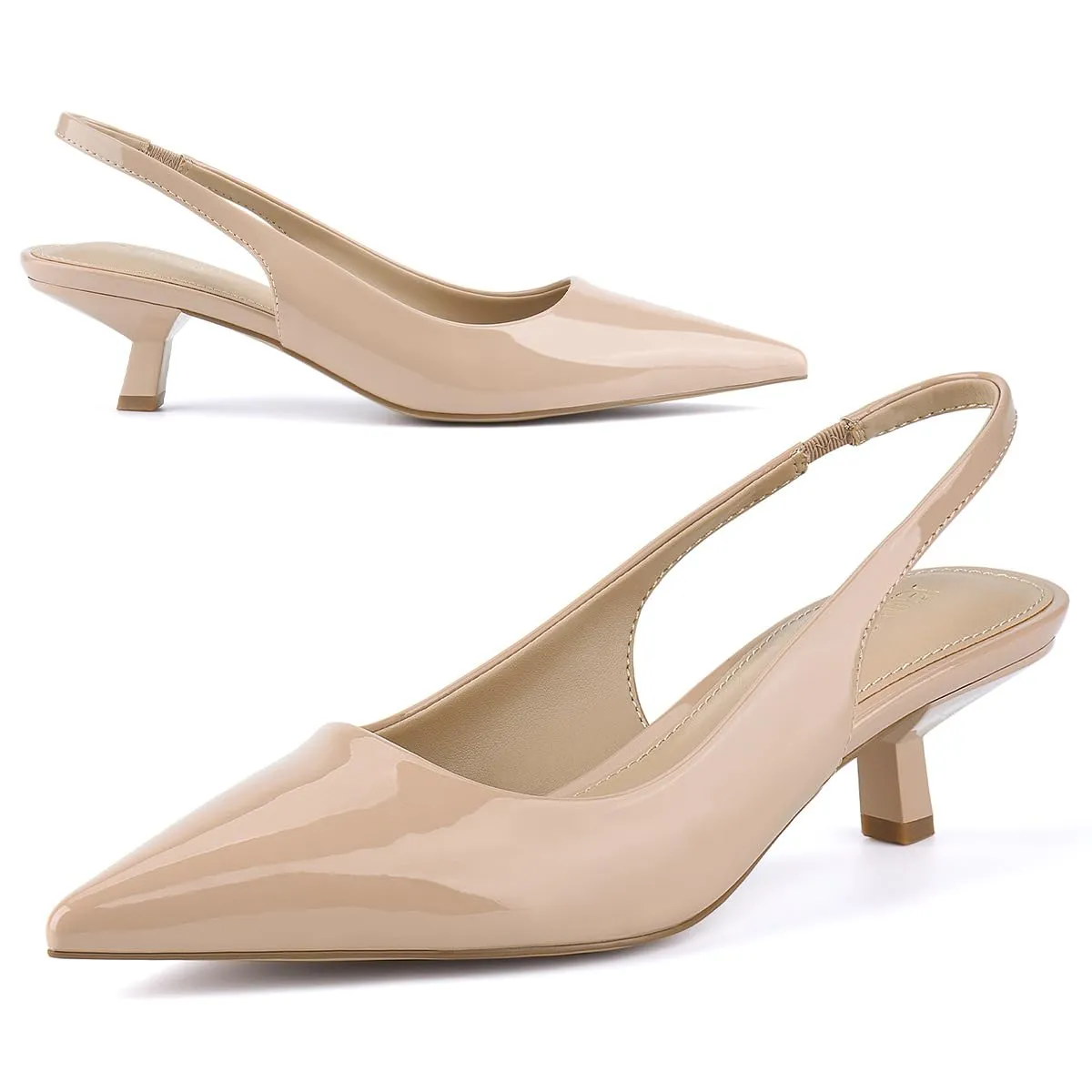 JENN ARDOR Slingback Heels for Women Low Heels Dress Shoes