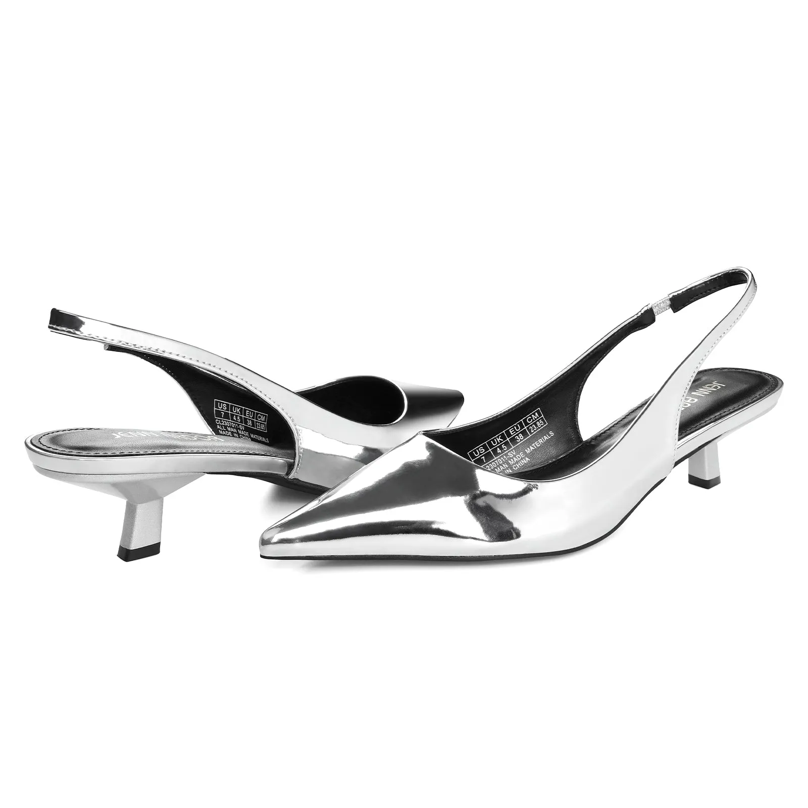 JENN ARDOR Slingback Heels for Women Low Heels Dress Shoes