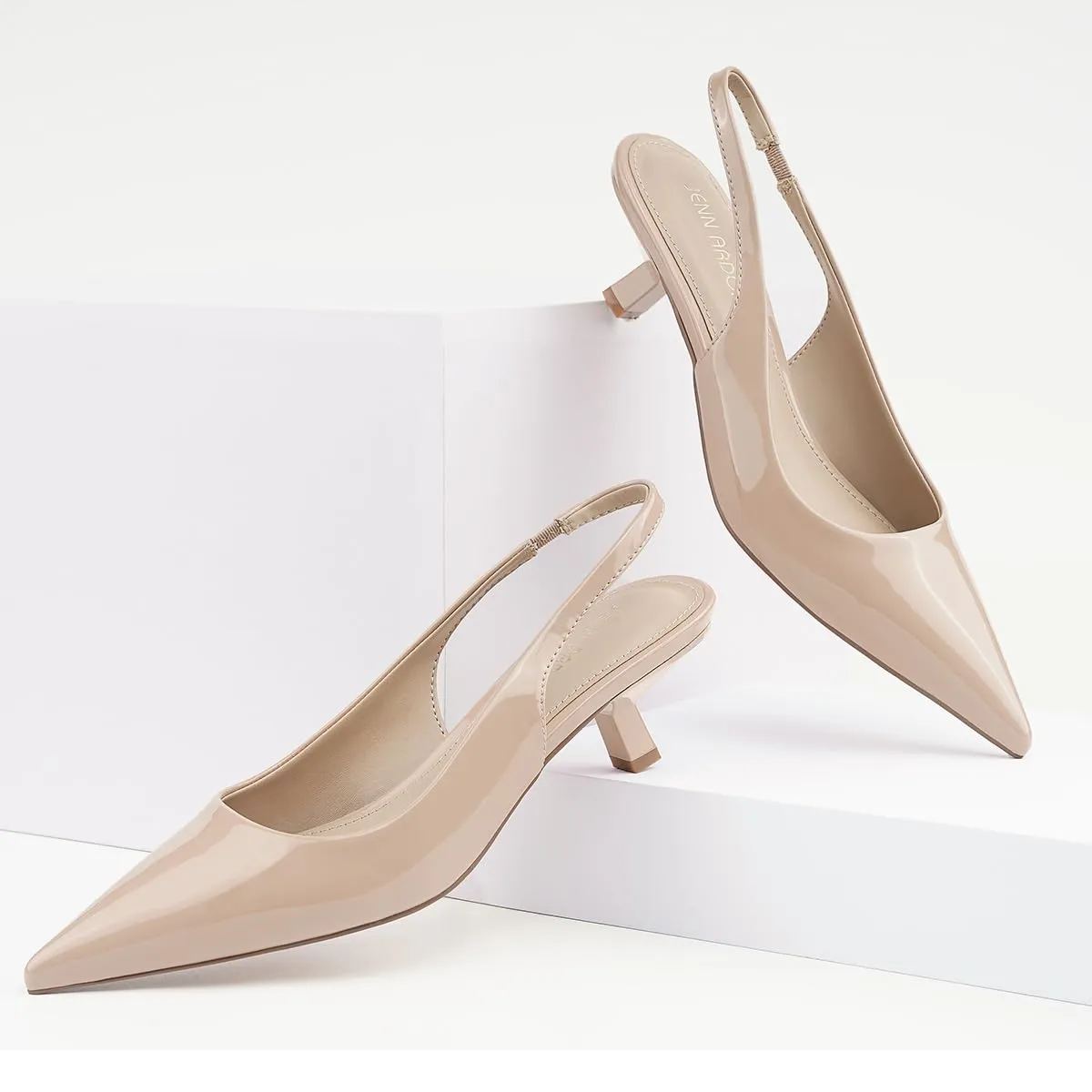 JENN ARDOR Slingback Heels for Women Low Heels Dress Shoes