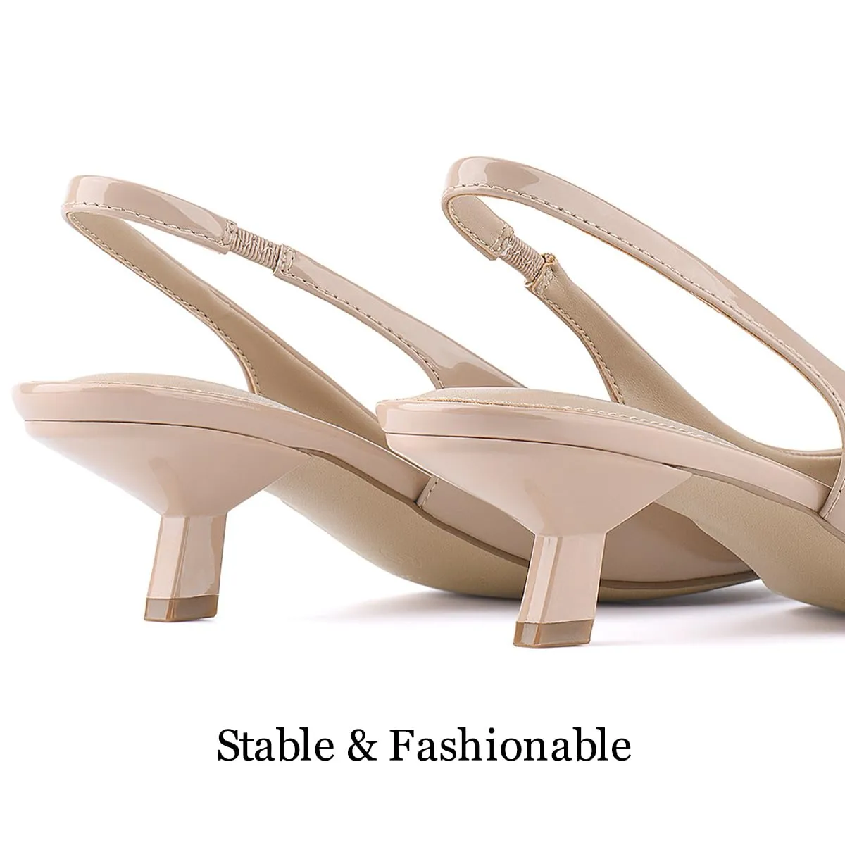 JENN ARDOR Slingback Heels for Women Low Heels Dress Shoes