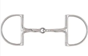 JP Korsteel Stainless Steel Slow Twist Hunter Dee Ring Snaffle Bits