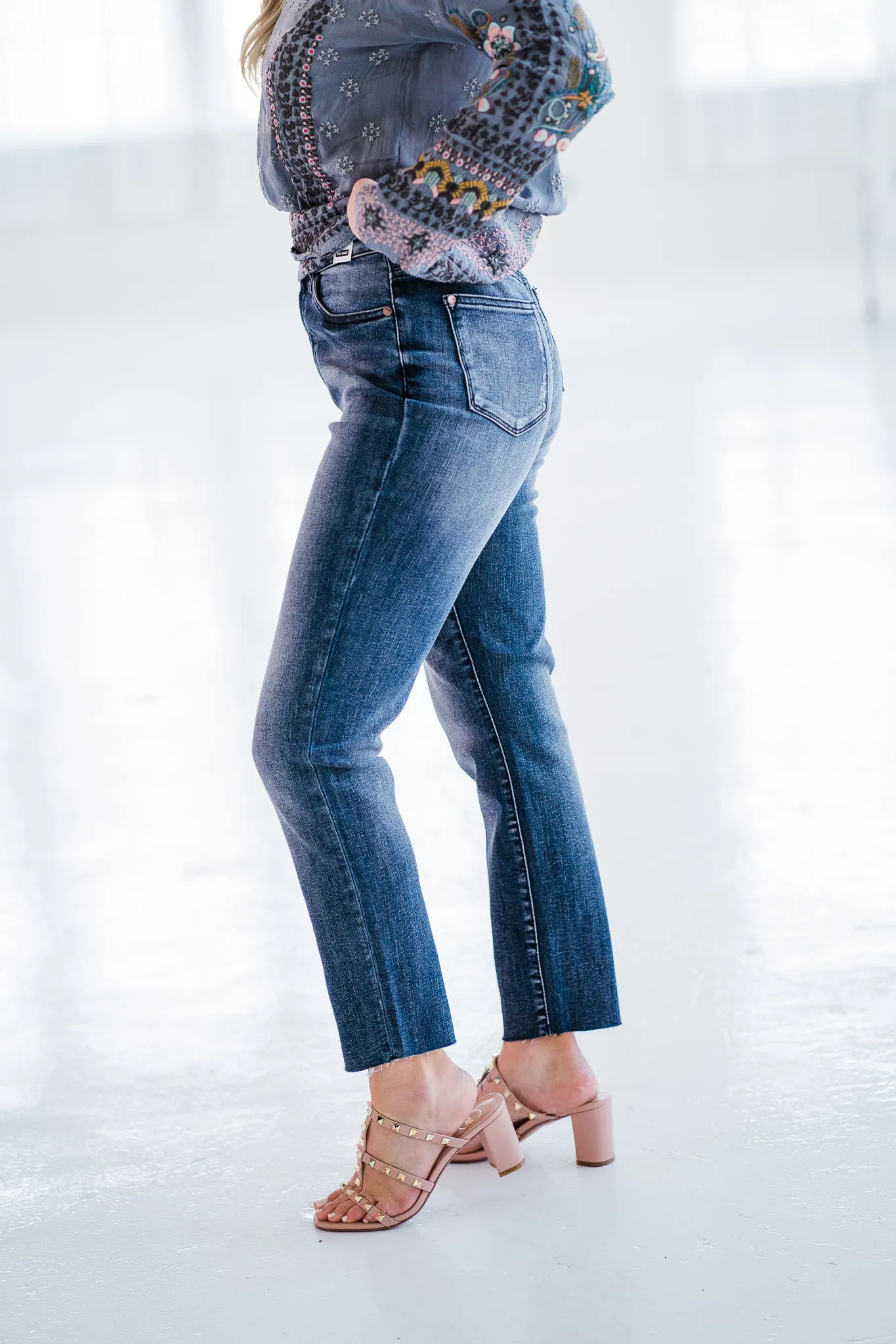 Judy Blue Raw Hem Relaxed Jean