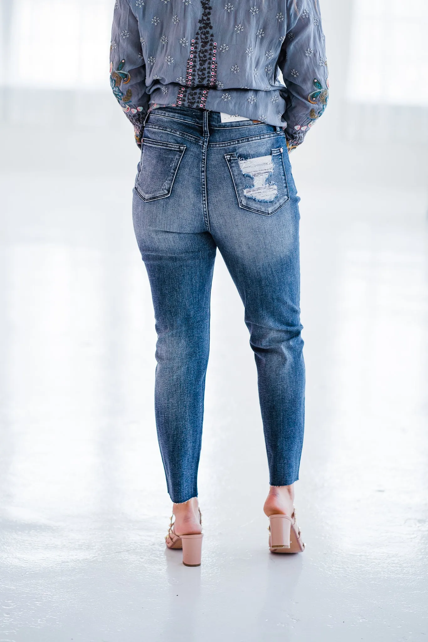 Judy Blue Raw Hem Relaxed Jean