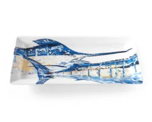 Kim Rody Creations LLC - 15 x 7 Tandem Marlins Rectangle Platter