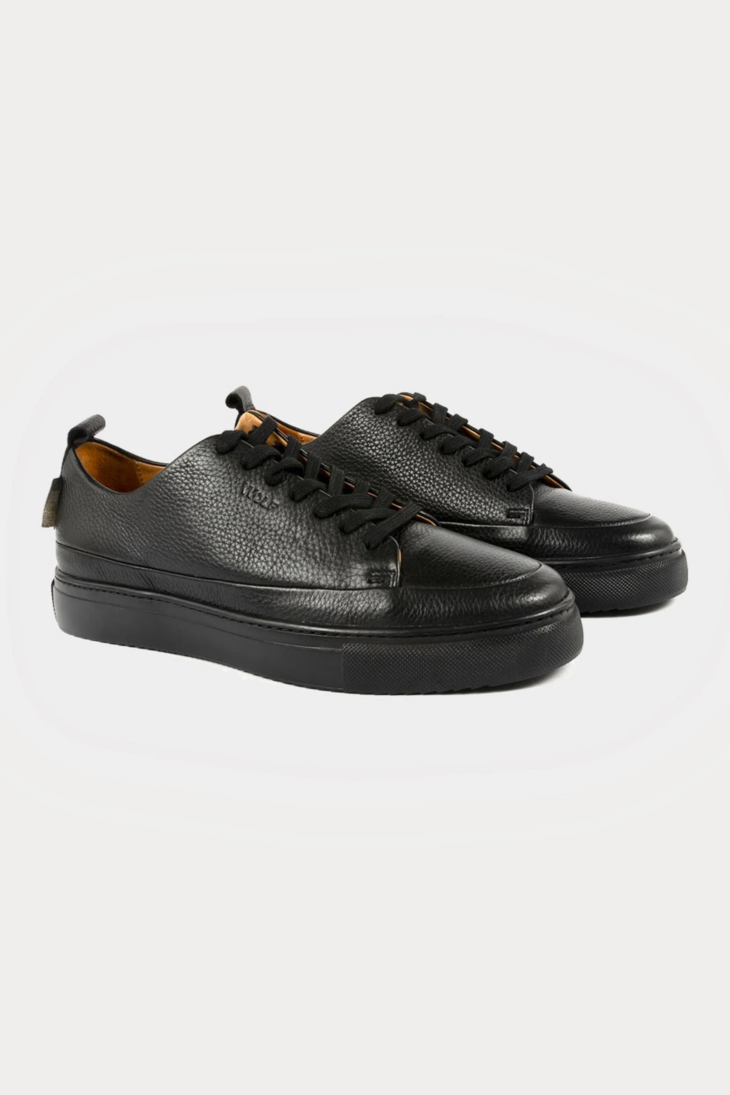 Knightsbridge Leather Smart Trainers in Black