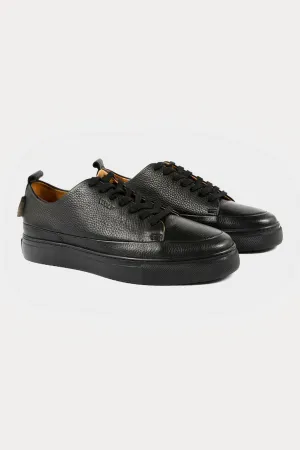 Knightsbridge Leather Smart Trainers in Black