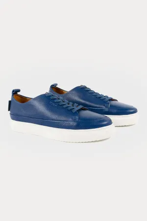 Knightsbridge Leather Smart Trainers in Blue