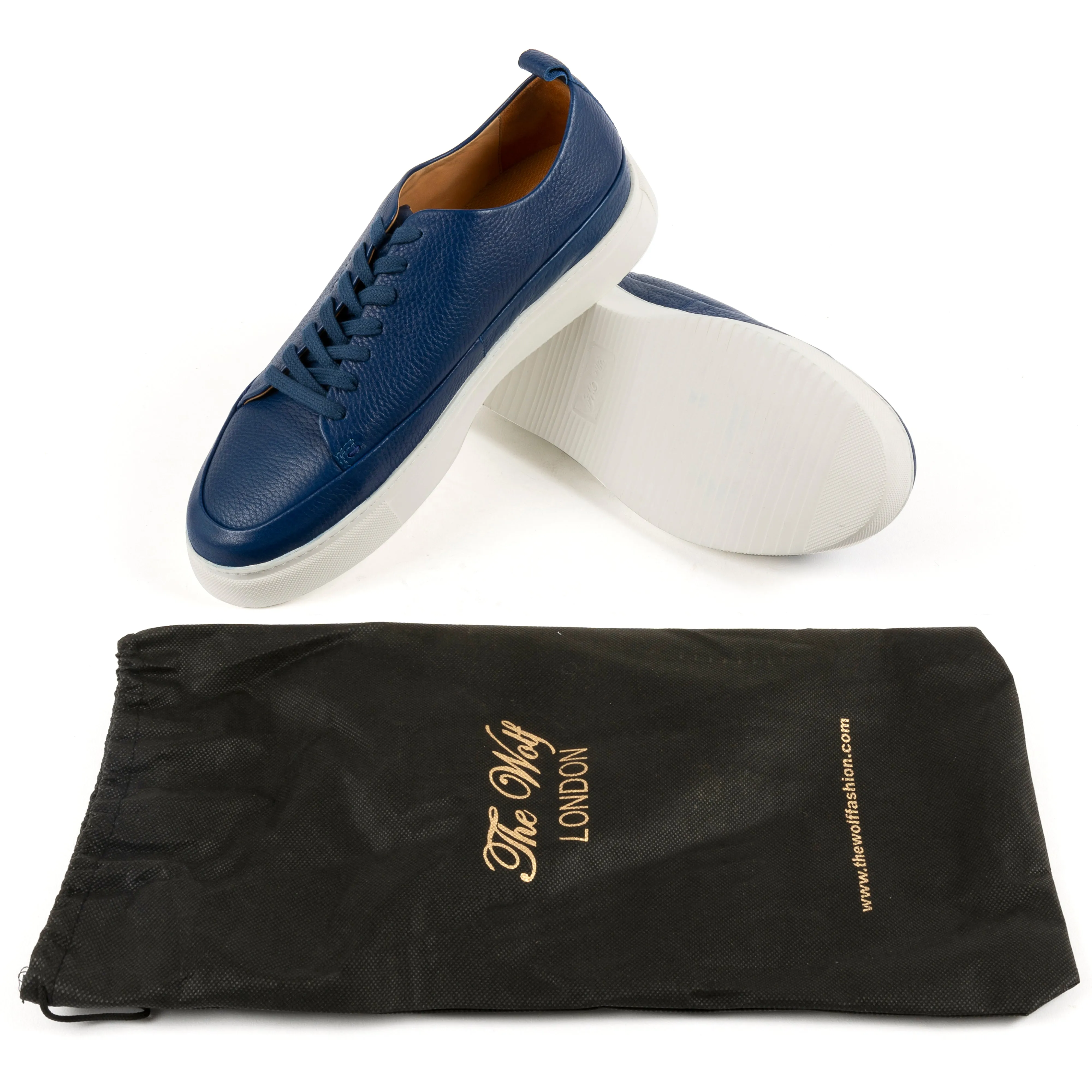 Knightsbridge Leather Smart Trainers in Blue
