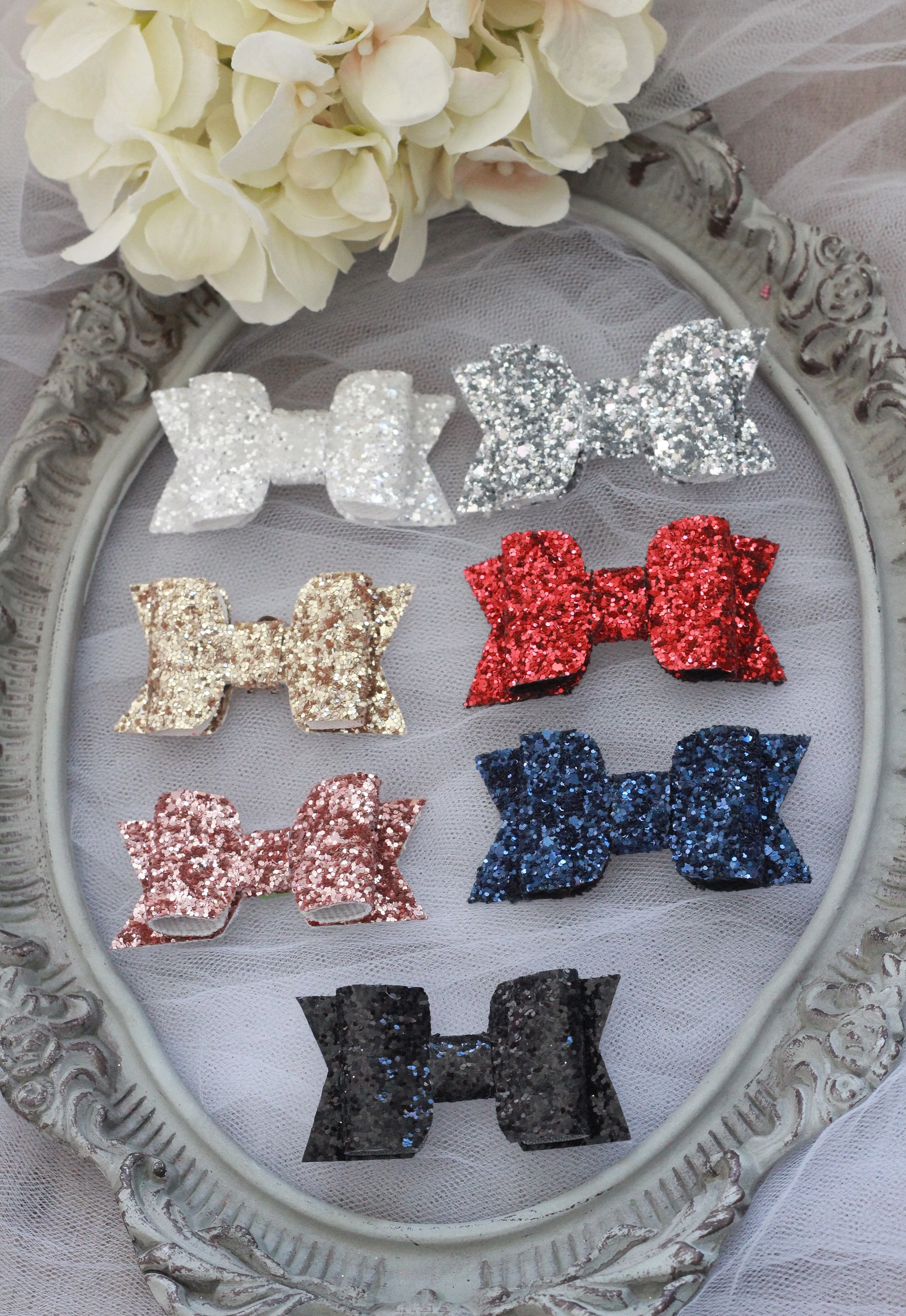 Light Blue Rock Glitter Hair Clip or Shoe Clip