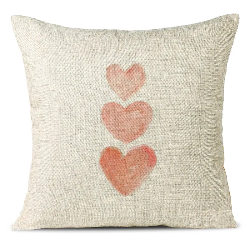 Love Heart Linen Pillowcase