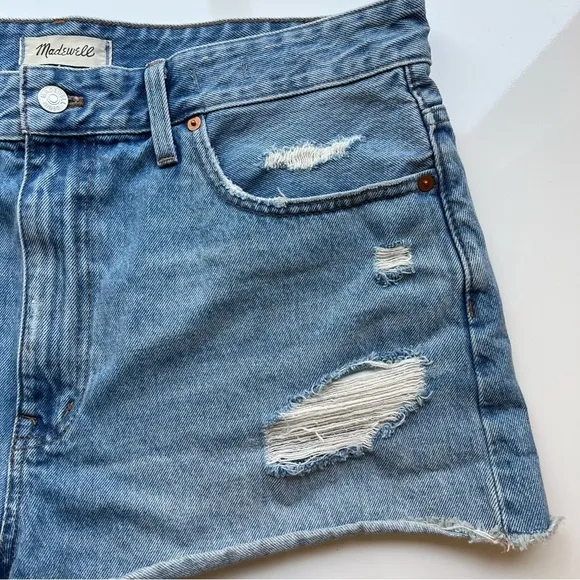 Madewell Distressed Relaxed Denim Jean Shorts in Homecrest Wash- Size 31