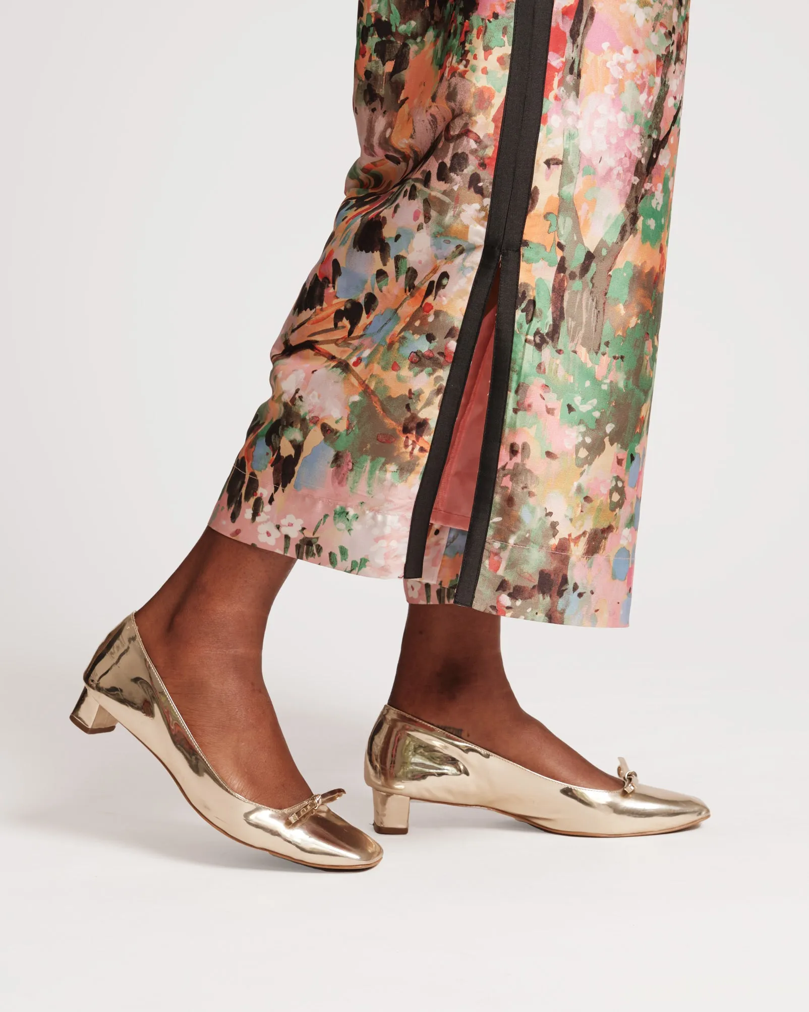 Mary Mini Block Heel - Vegan Platino