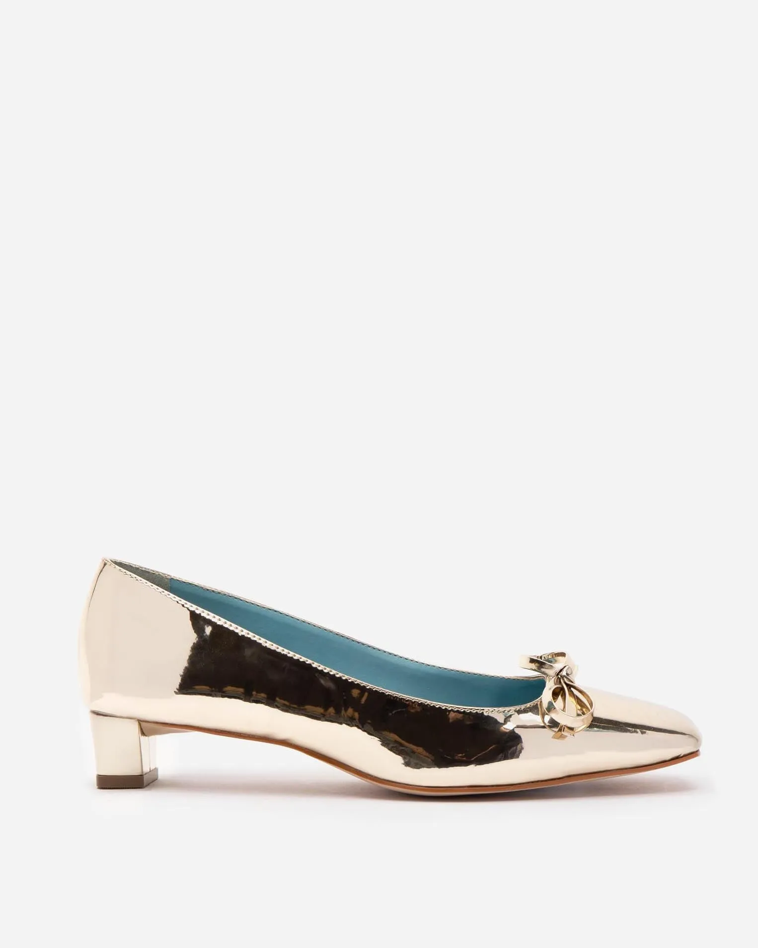 Mary Mini Block Heel - Vegan Platino