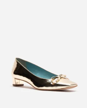 Mary Mini Block Heel - Vegan Platino